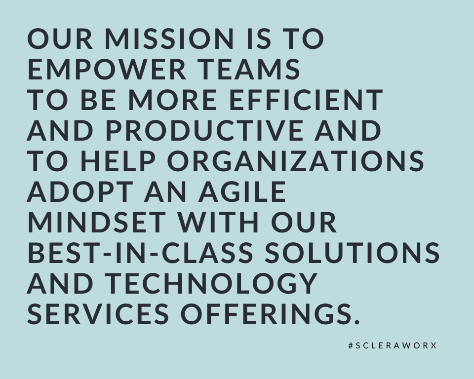 Infographic stating Scleraworx’s mission statement