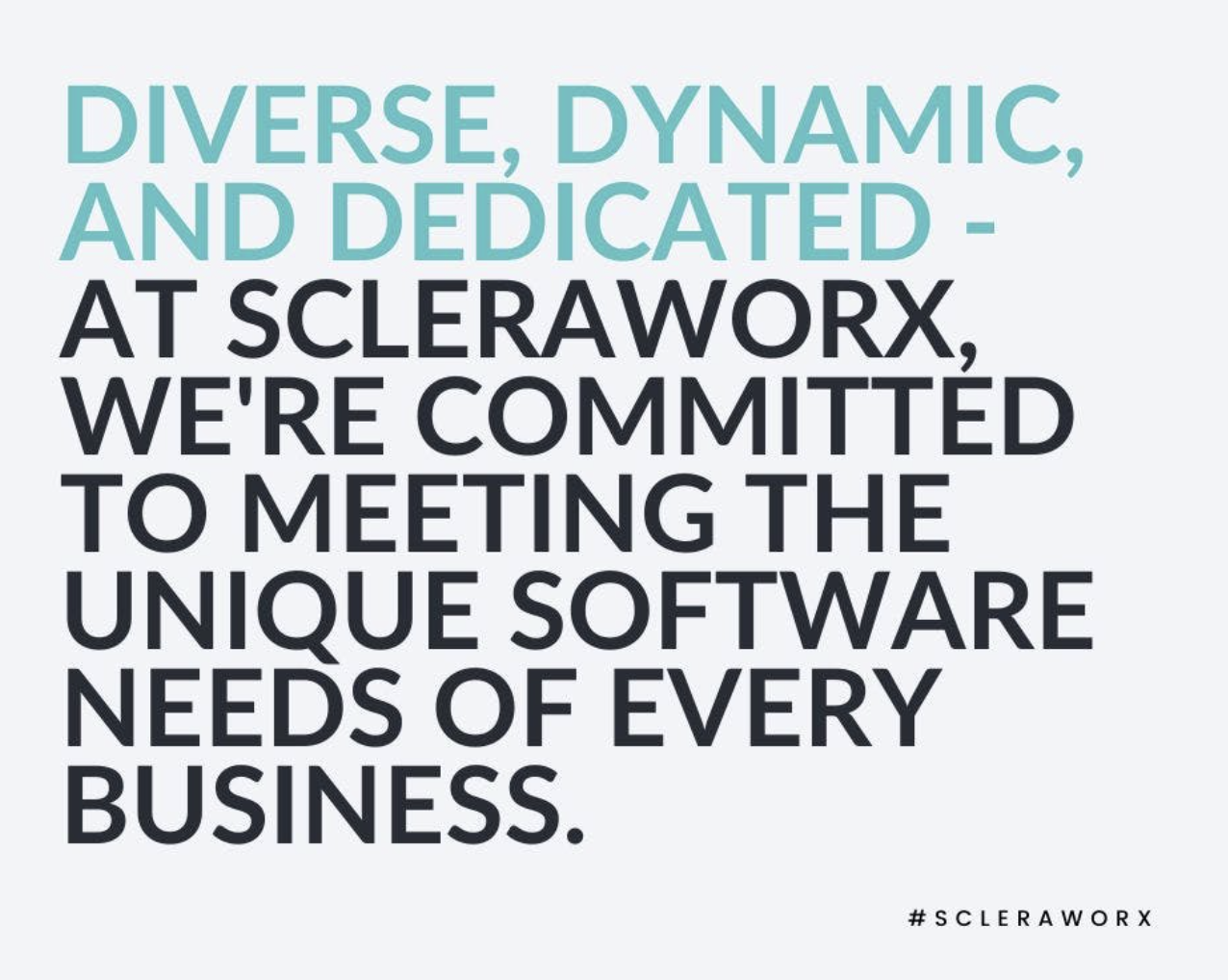 Infographic about Scleraworx’s commitment to serve a diverse client base