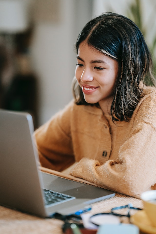 woman researching testing and monitoring